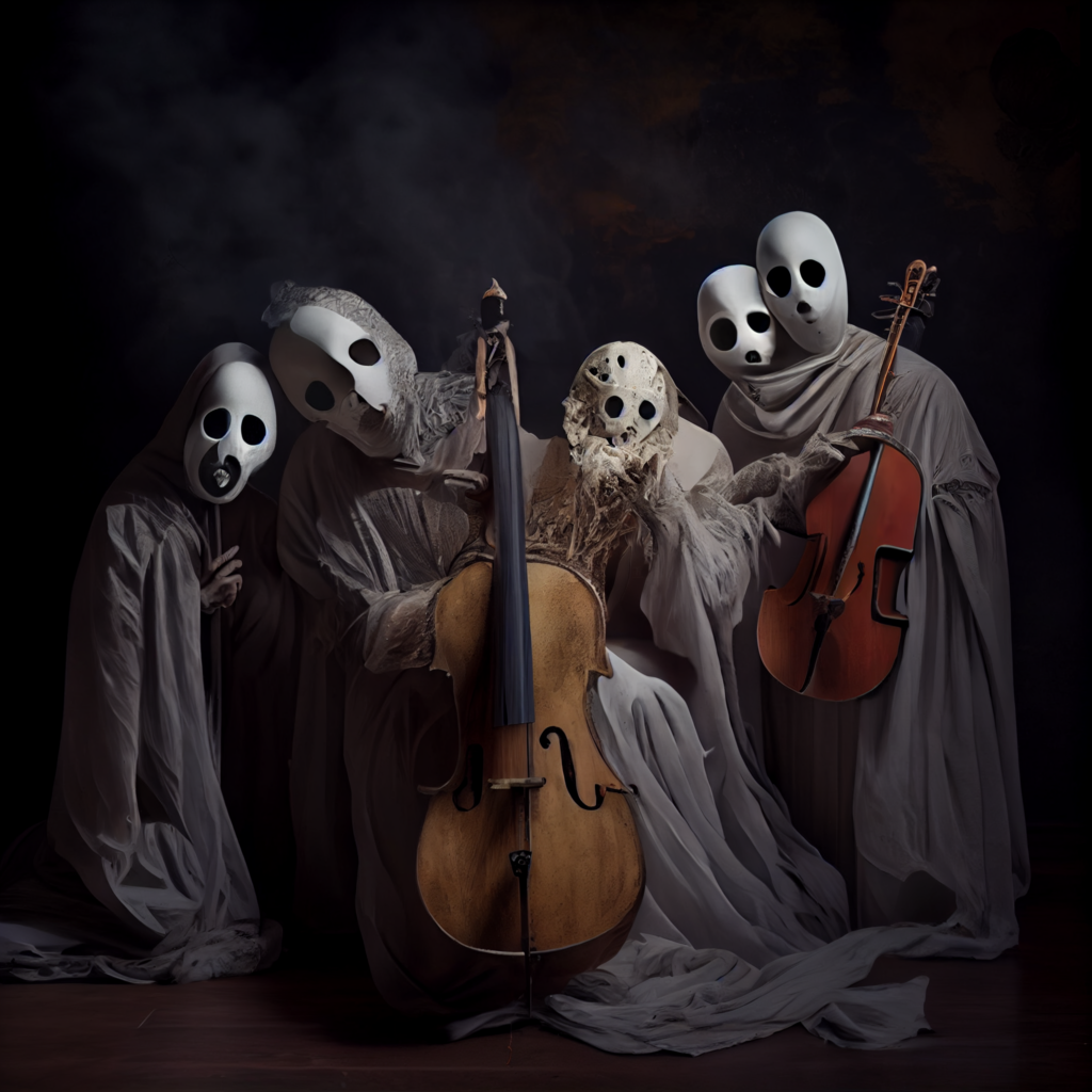 Beggars A photo of a group of ghosts photoreal 4k award winning