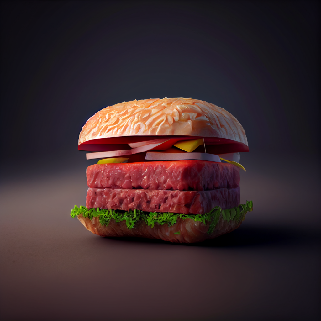 Beggars A photo of fake meat realistic high quality 4k