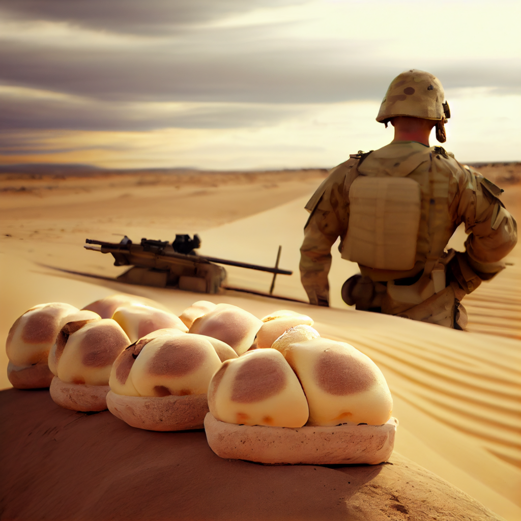 Beggars the Australian defence force hot cross buns photograph