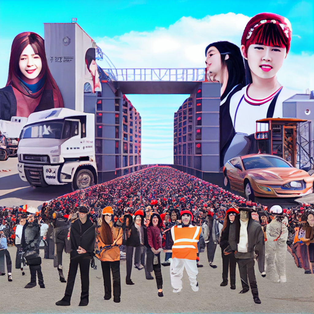 Beggars A factory of k-pop stars on a huge coneyor belt in a ko