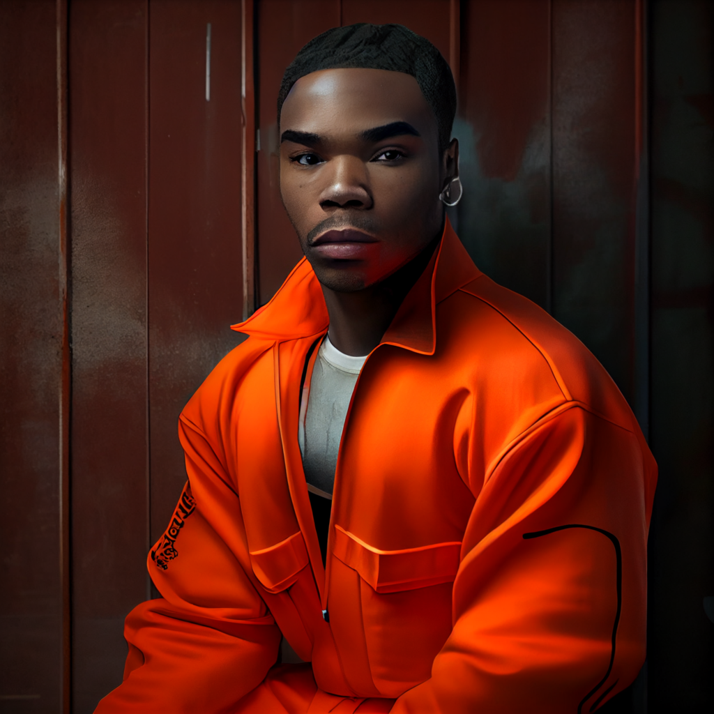 Beggars Torey Lanez in an orange prison jumpsuit high quality p