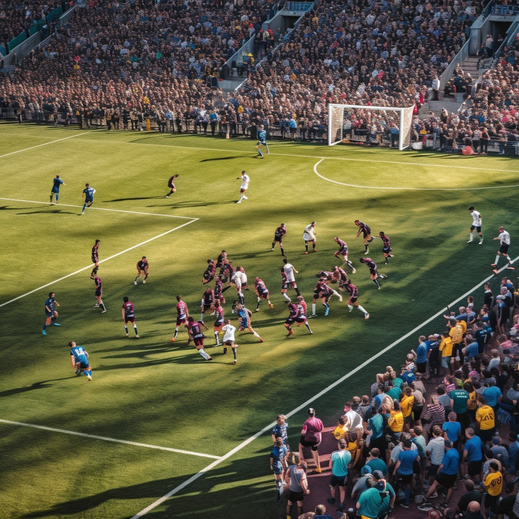 Beggars A high resolution photo of a sports game involving a ba